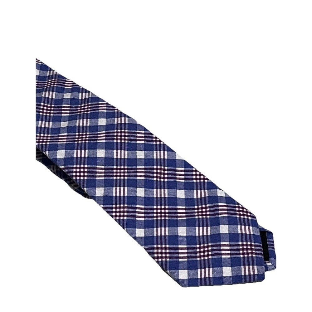J Crew Cotton Necktie Classic 58" X 2.5” Blue And Red Tie - Picture 3 of 5